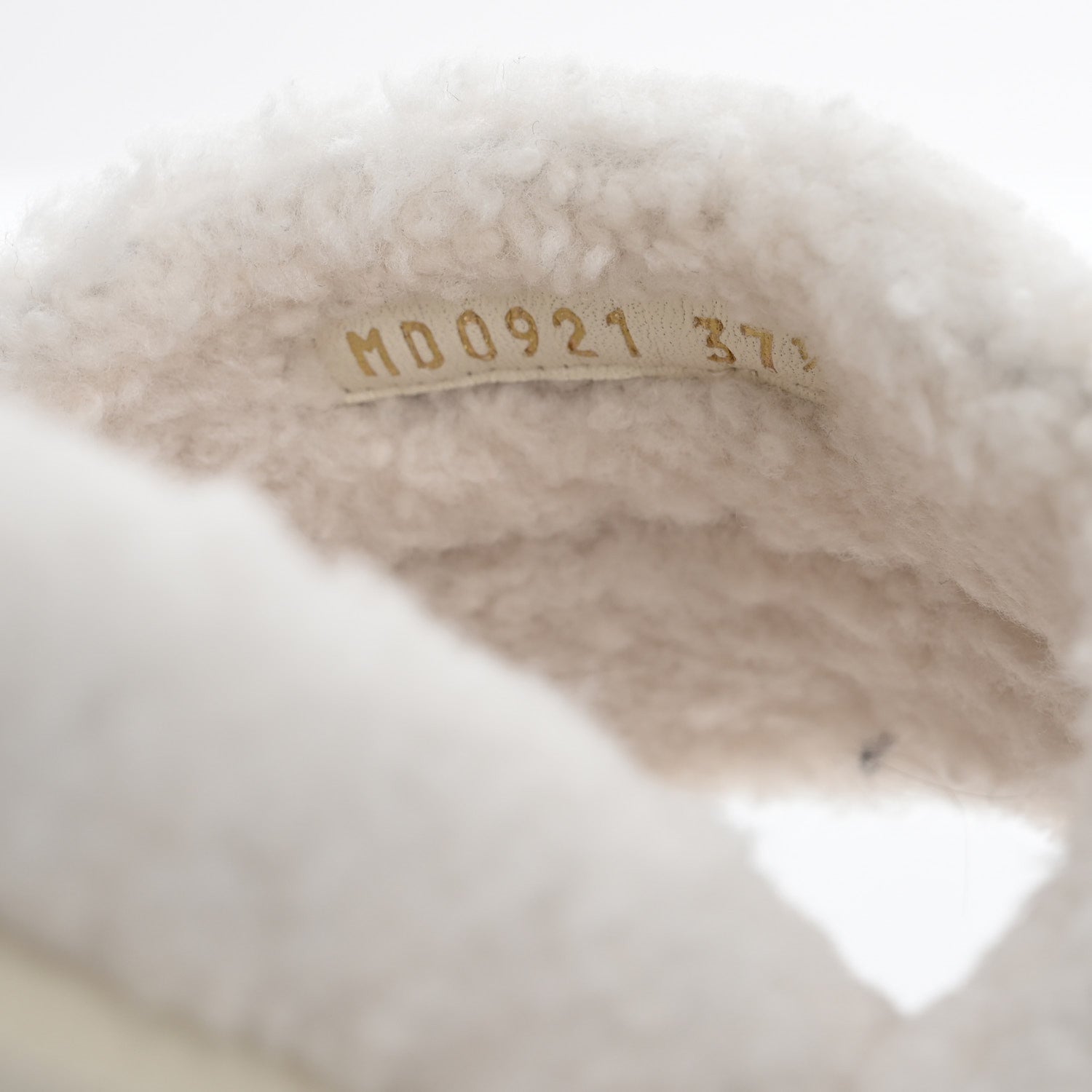 Christian Dior Shearling Canvas Embroidered Dway 10mm Slide Sandals 37.5 Natural Light Blue 9 of 10