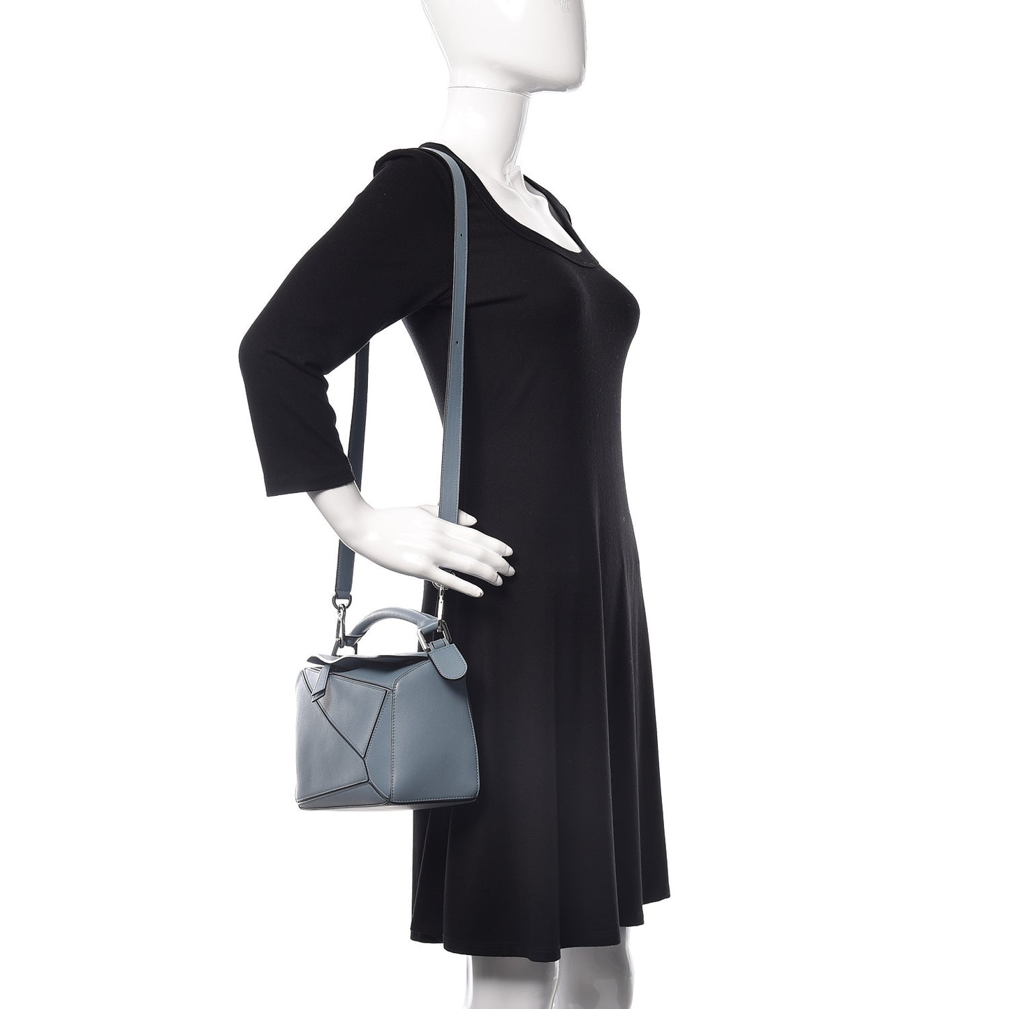Calfskin Small Puzzle Bag Stone Blue