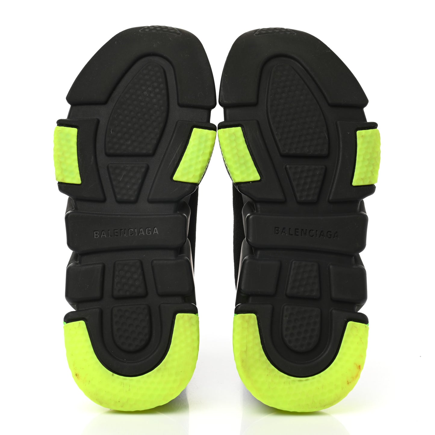 Neoprene Knit Womens Speed Clear Sole Sneakers 39 Black Yellow Fluo