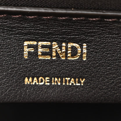 Fendi Raffia Chenille Shiny Nappa FF 1974 Small Fendi First Natural White Miele Scuro 6 of 12