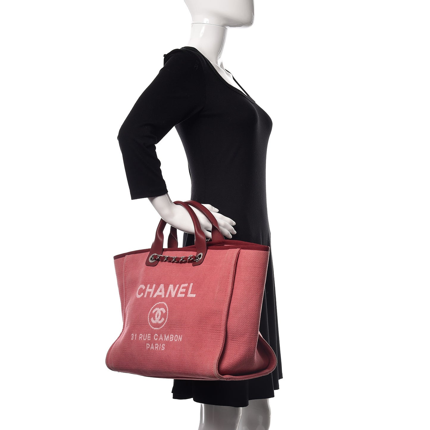 Canvas Large Deauville Tote Red