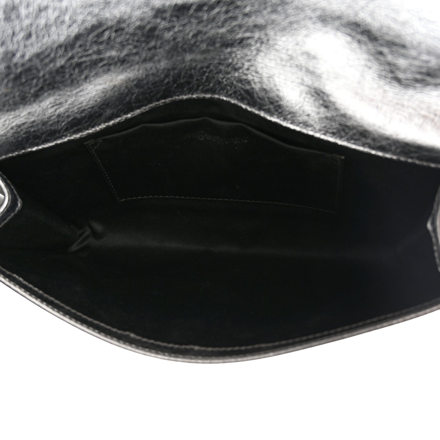 Metallic Calfskin Monogram Large Belle De Jour Clutch Silver