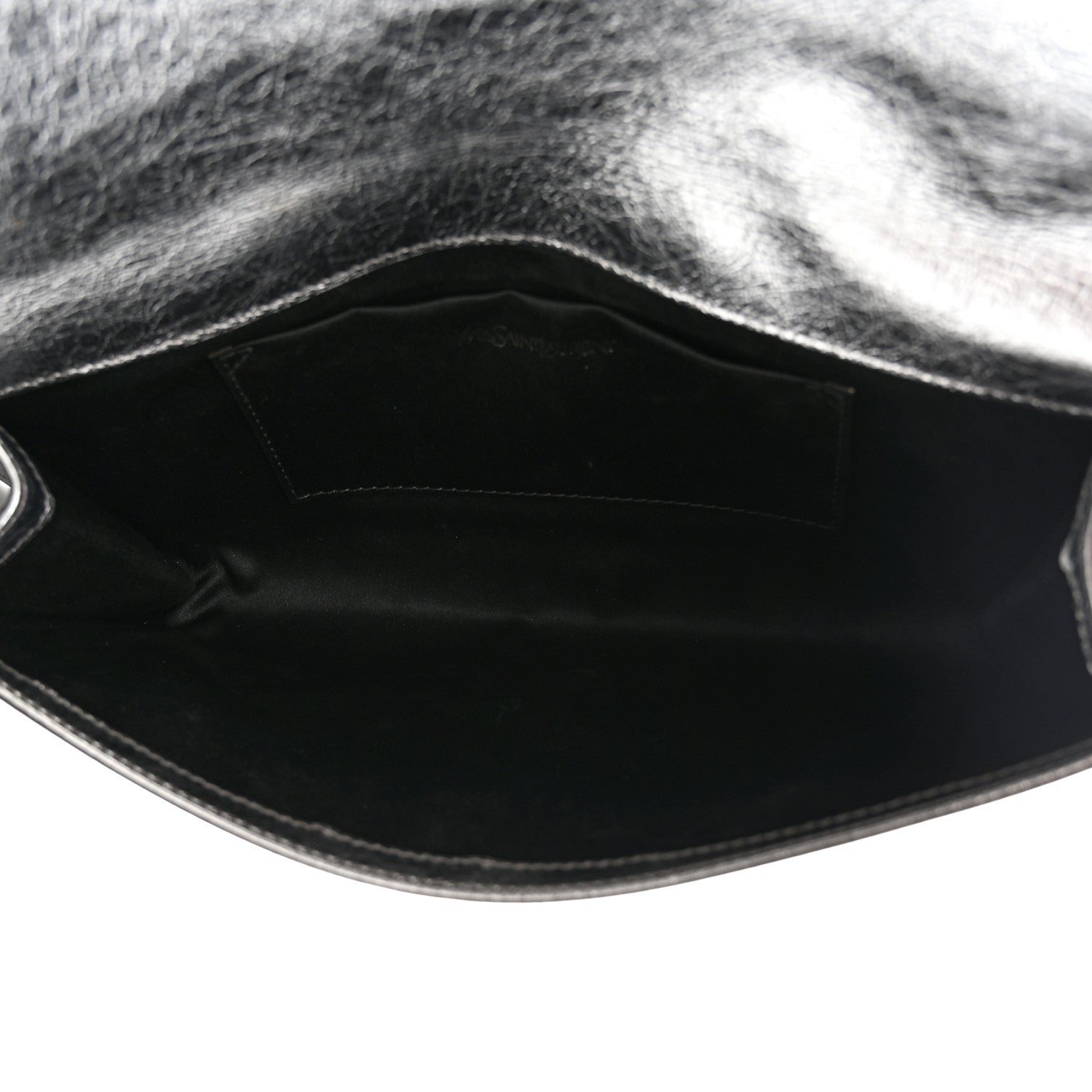 Saint Laurent Metallic Calfskin Monogram Large Belle De Jour Clutch Silver 5 of 9