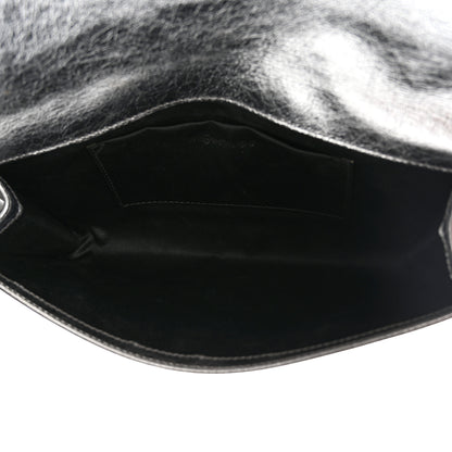 Saint Laurent Metallic Calfskin Monogram Large Belle De Jour Clutch Silver 5 of 9
