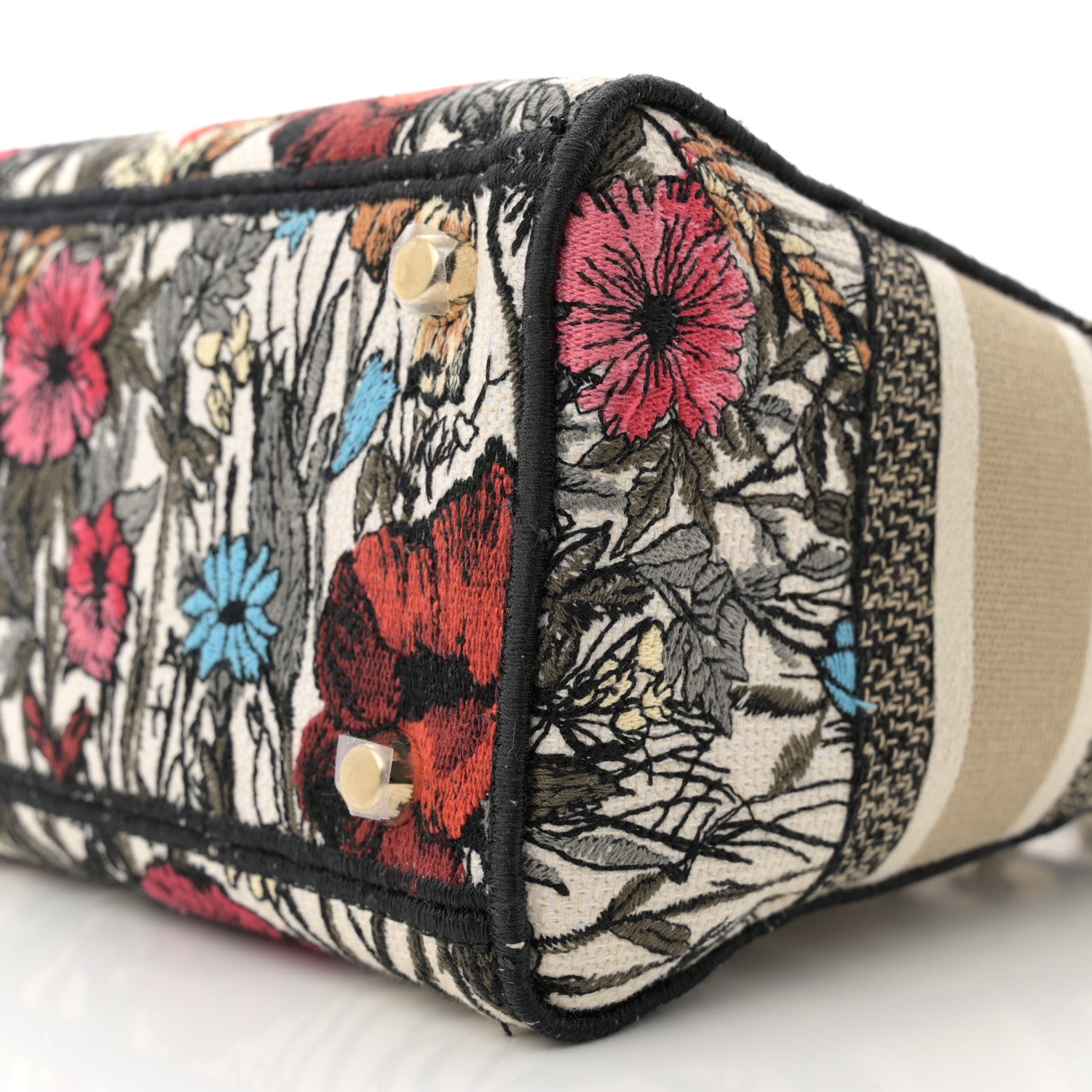Christian Dior Canvas Embroidered Mille Fleurs Medium Lady D-Lite Multicolor 10 of 12