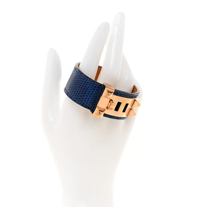 Hermes Lizard Collier de Chien CDC 24 Bracelet T2 Bleu Saphir 2 of 7