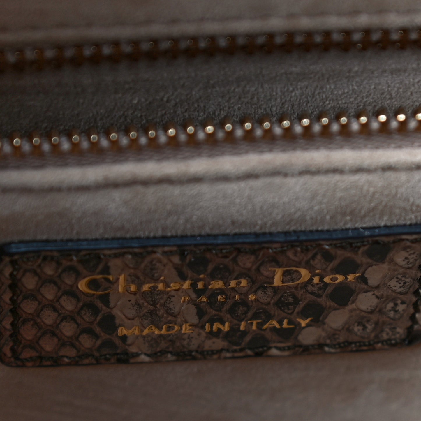 Snakeskin Medium Lady Dior Brown