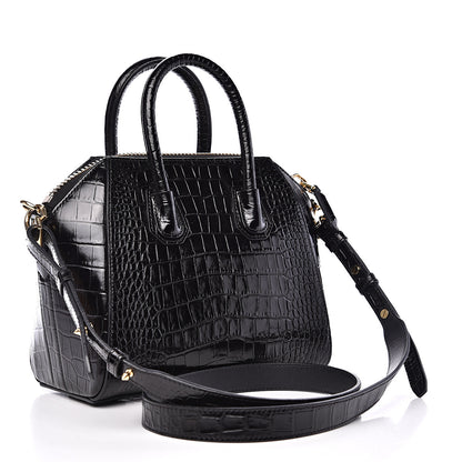 Givenchy Calfskin Crocodile Embossed Mini Antigona Black 2 of 13