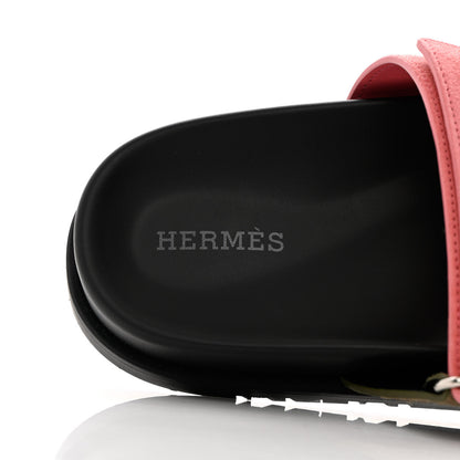 Hermes Suede Goatskin Womens Chypre Sandals 37.5 Toundra Rose Du Desert 7 of 9