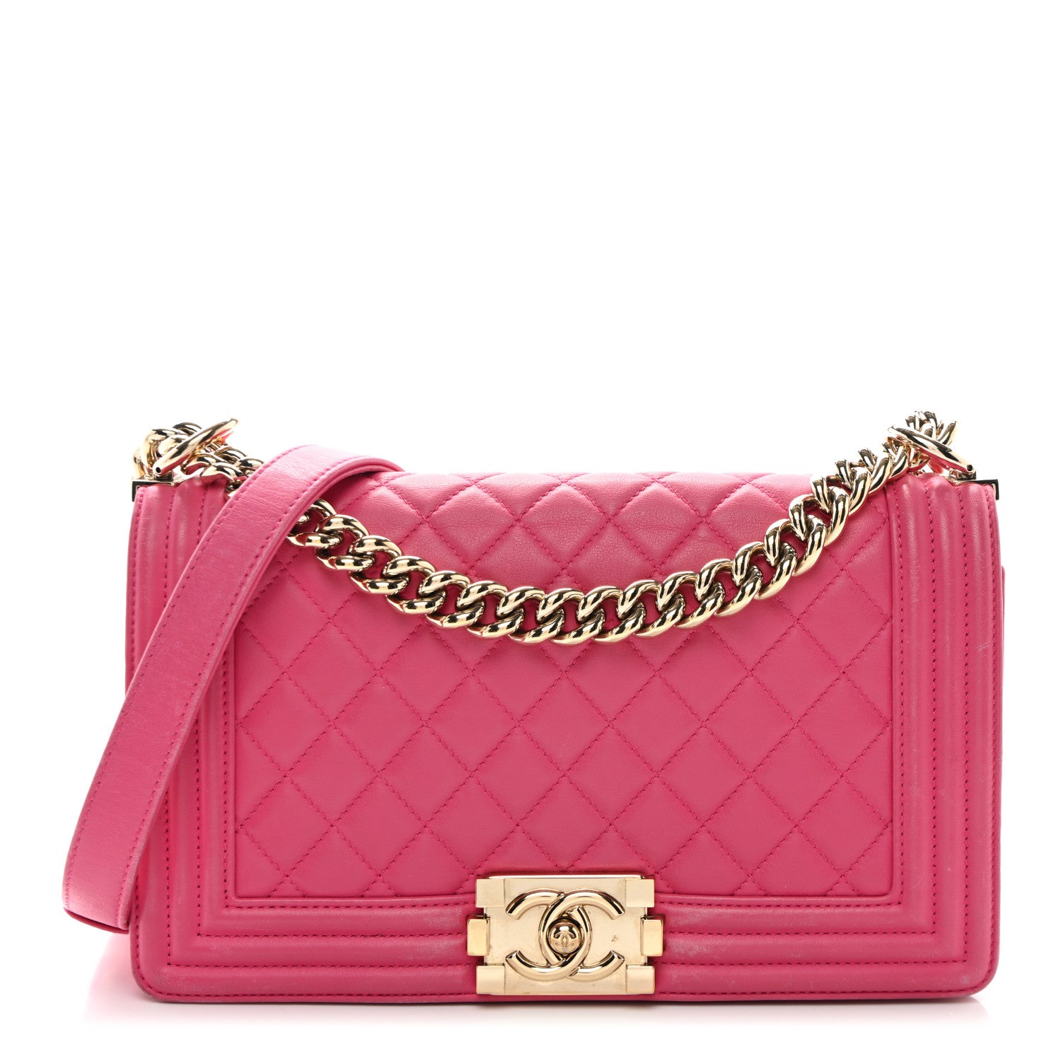 Chanel Lambskin Quilted Medium Boy Flap Pink 1 of 12