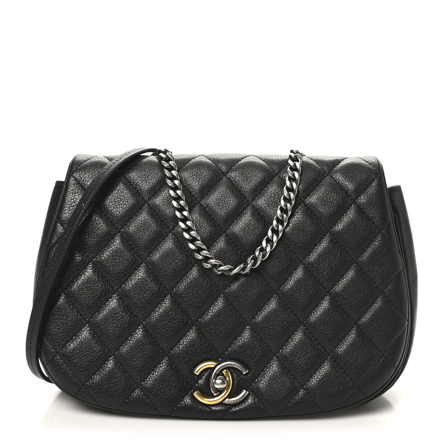 Chanel Calfskin Quilted Casual Pocket Messenger Flap Black 1 of 10