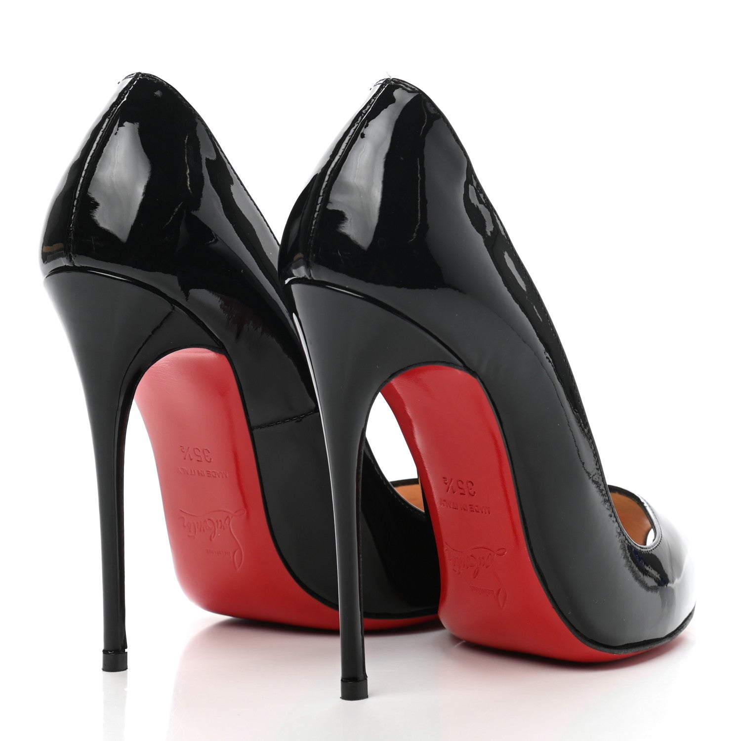 Christian Louboutin Patent New Very Prive 120 Pumps 35.5 Black Red 4 of 12