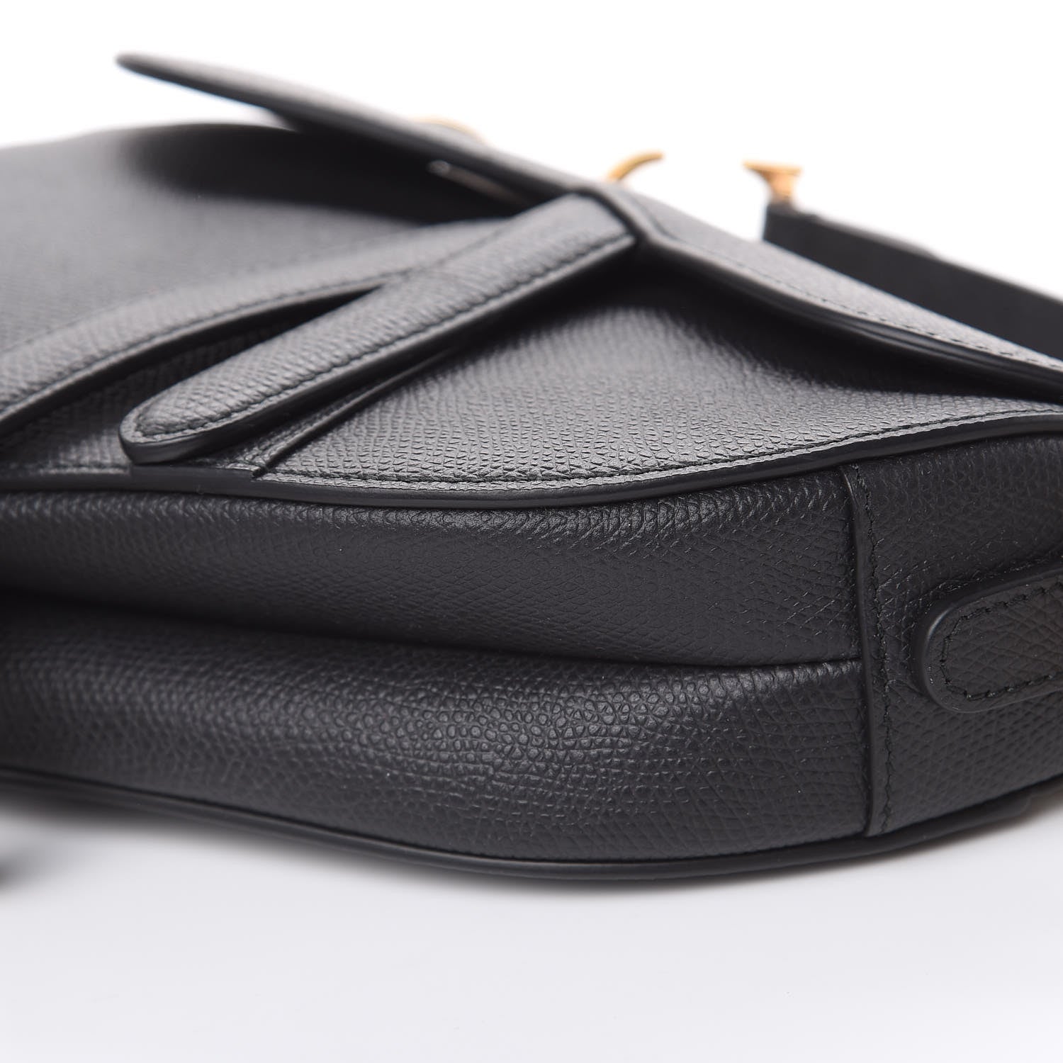 Christian Dior Grained Calfskin Mini Saddle Bag Black 7 of 9