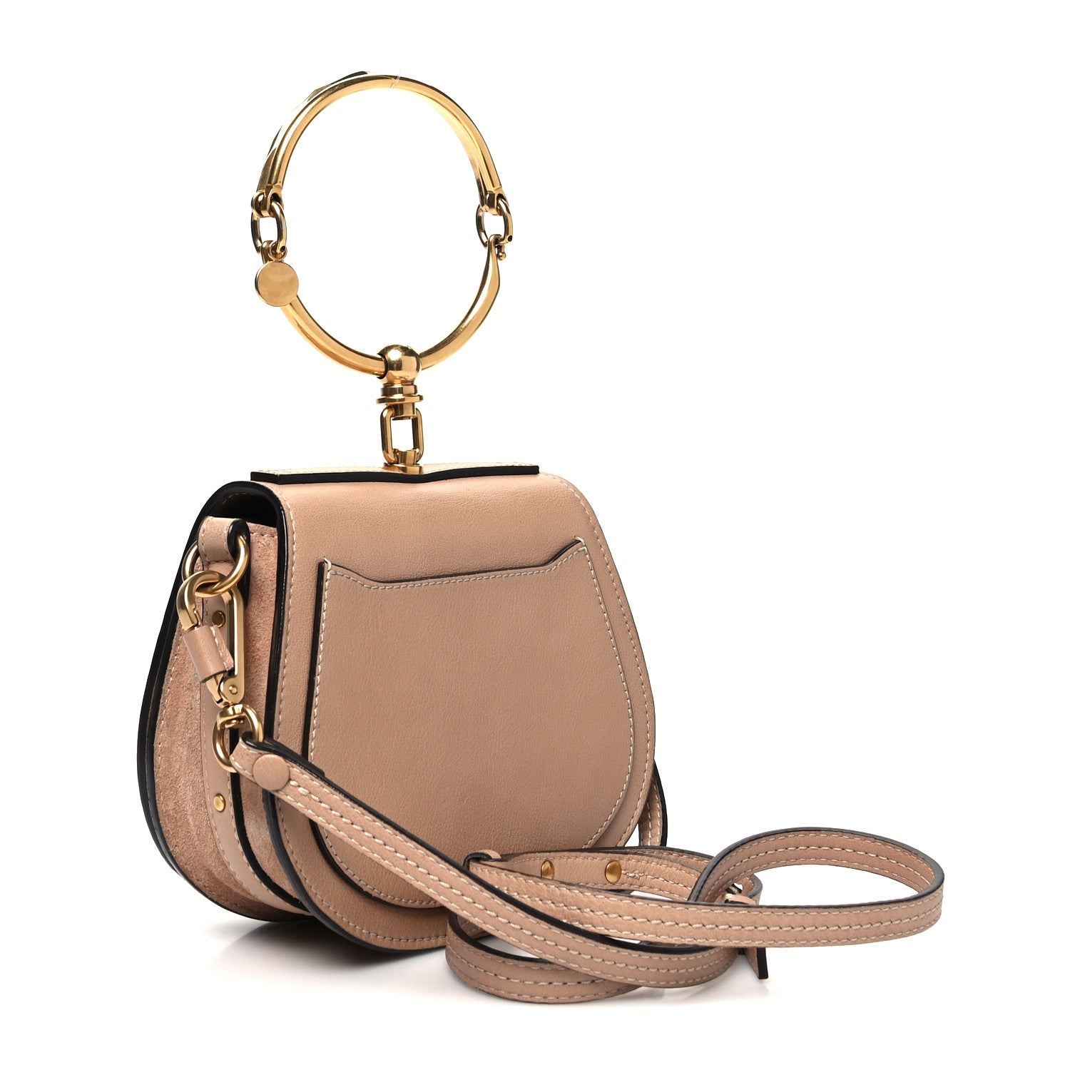 Chloe Calfskin Suede Small Nile Bracelet Bag Biscotti Beige 3 of 12