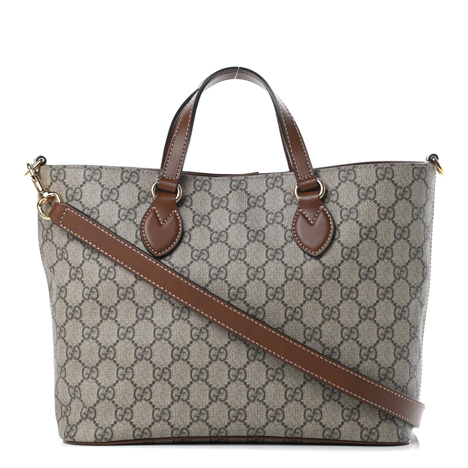 Gucci Soft GG Supreme Monogram Small Crossbody Tote Beige Cuir 1 of 10