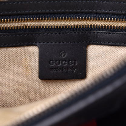 Gucci Monogram Selleria Calfskin Vintage Web Medium Boston Beige Blue 6 of 18