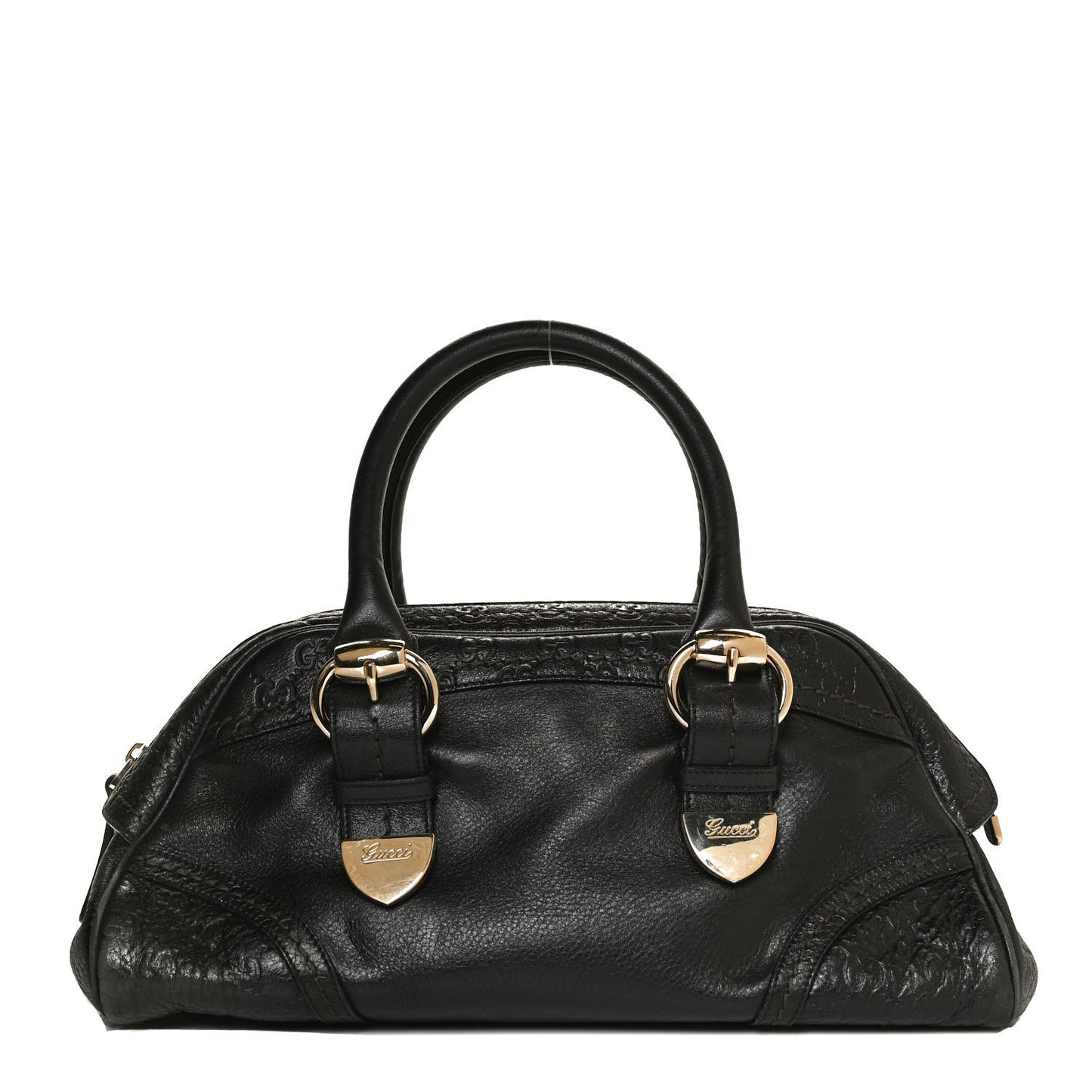 Calfskin Guccissima Signoria Bowler Bag Black