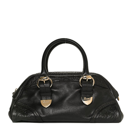 Gucci Calfskin Guccissima Signoria Bowler Bag Black 1 of 14