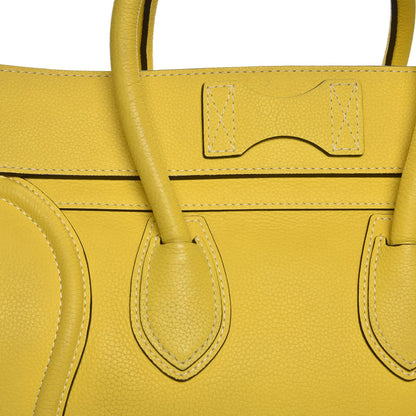 Celine Drummed Calfskin Mini Luggage Citron 10 of 10