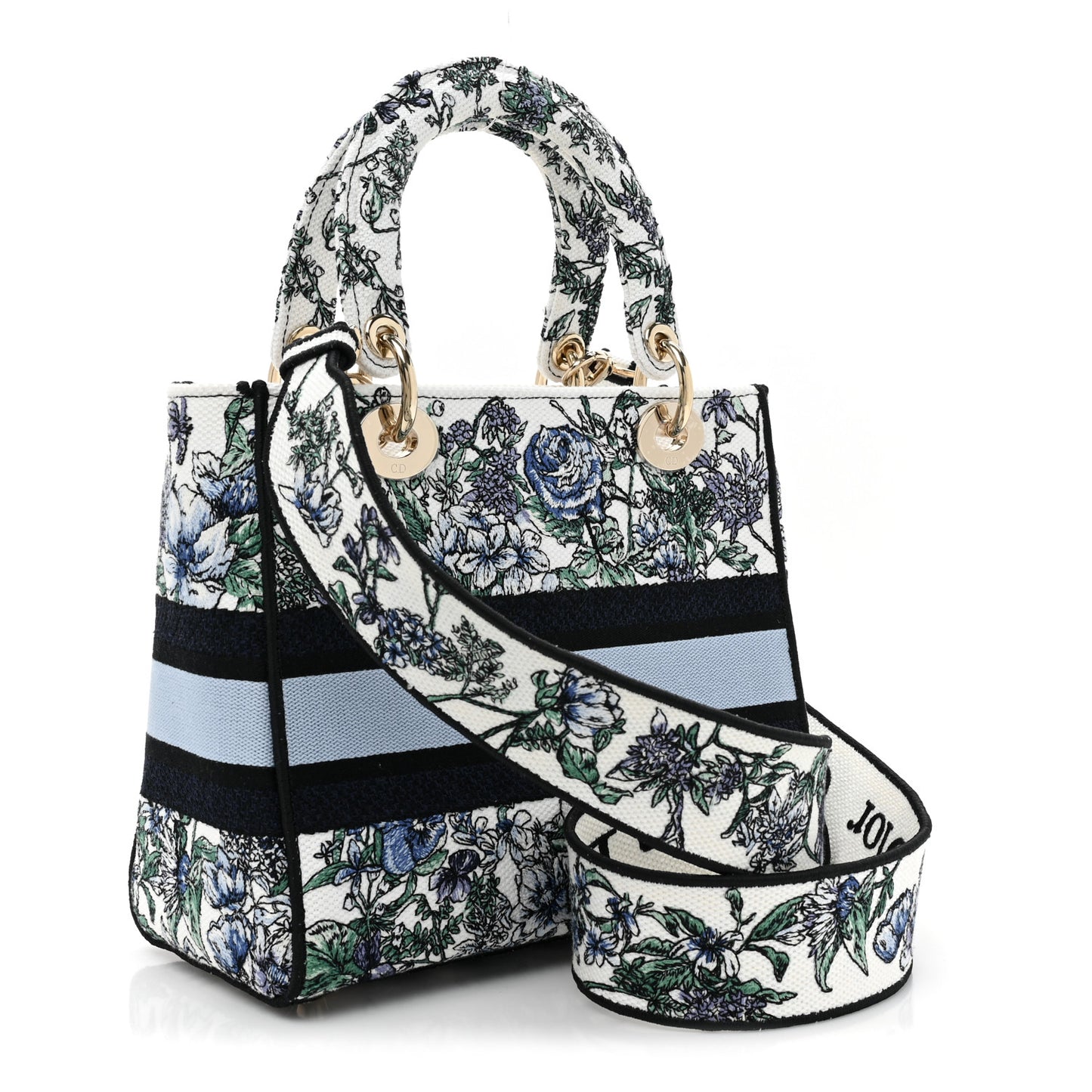 Canvas Embroidered Print Medium Lady D-Lite Blue Multicolor