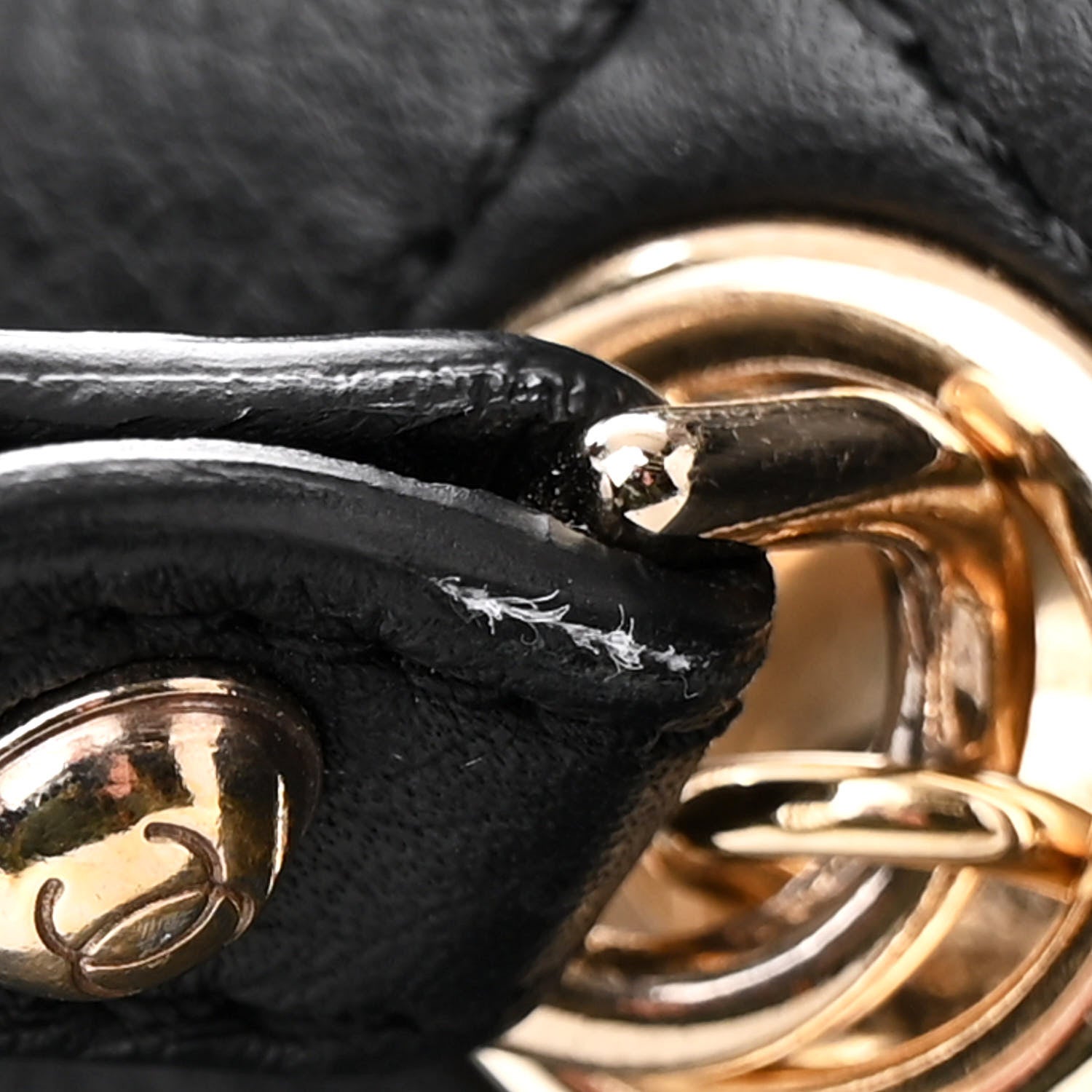 Chanel Bullskin Stitched Large Shopping Bag Black 15 of 17