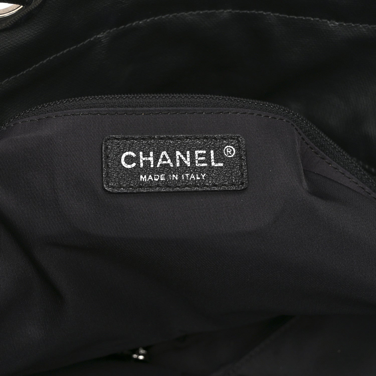 Chanel Coated Canvas Quilted Large Paris Biarritz Tote Black 6 of 10
