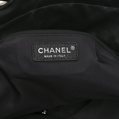 Chanel Coated Canvas Quilted Large Paris Biarritz Tote Black 6 of 10