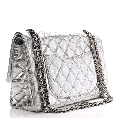 Chanel Metallic Calfskin Striped 2.55 Reissue Flap Silver 3 of 12