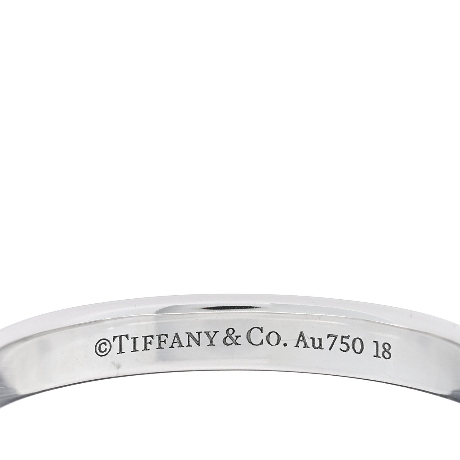Tiffany 18K White Gold Lock Ring 63 10.5 4 of 5