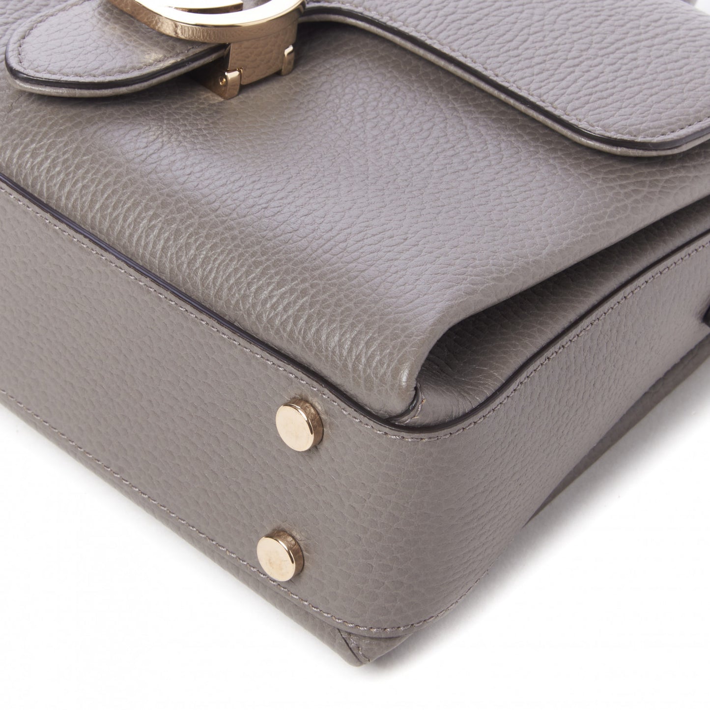 Dollar Calfskin Interlocking G Top Handle Shoulder Bag Loess