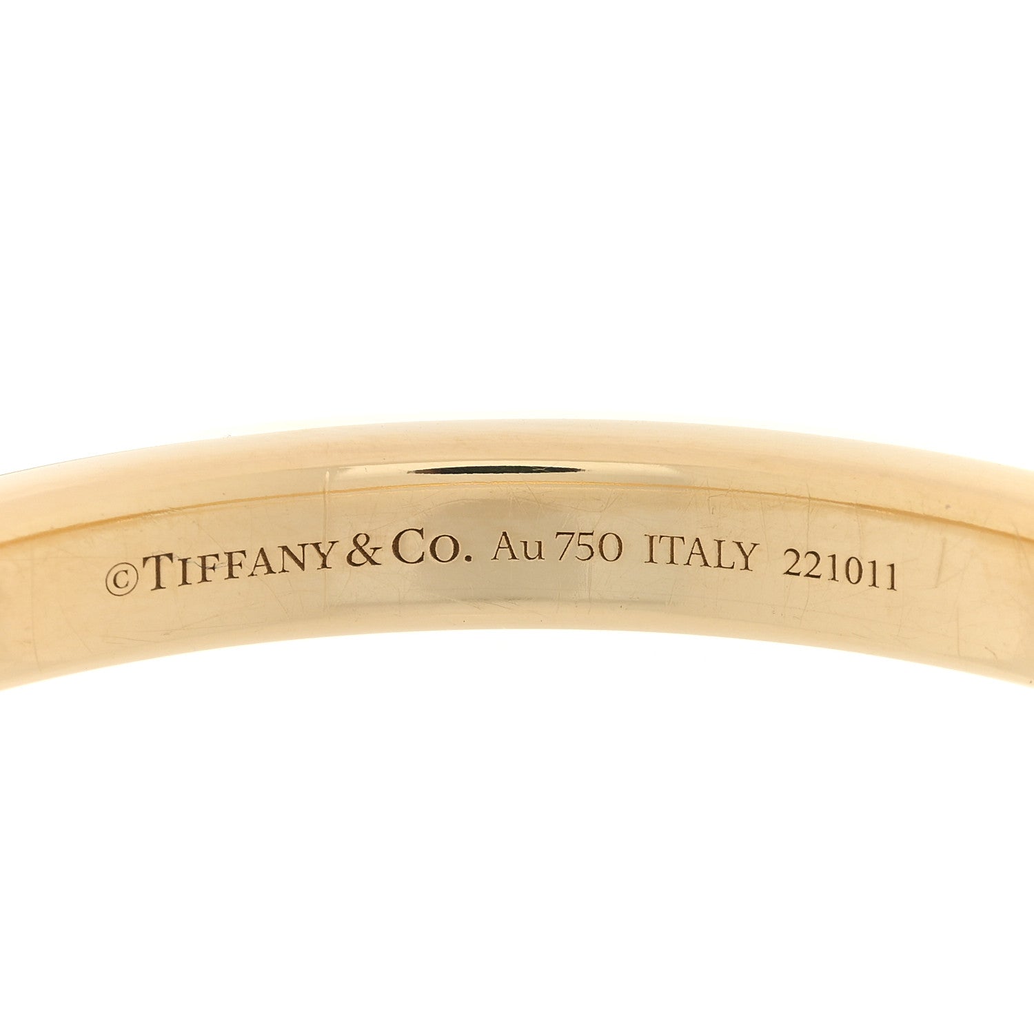 Tiffany 18K Yellow Gold Tiffany Lock Bangle Bracelet 3 of 5