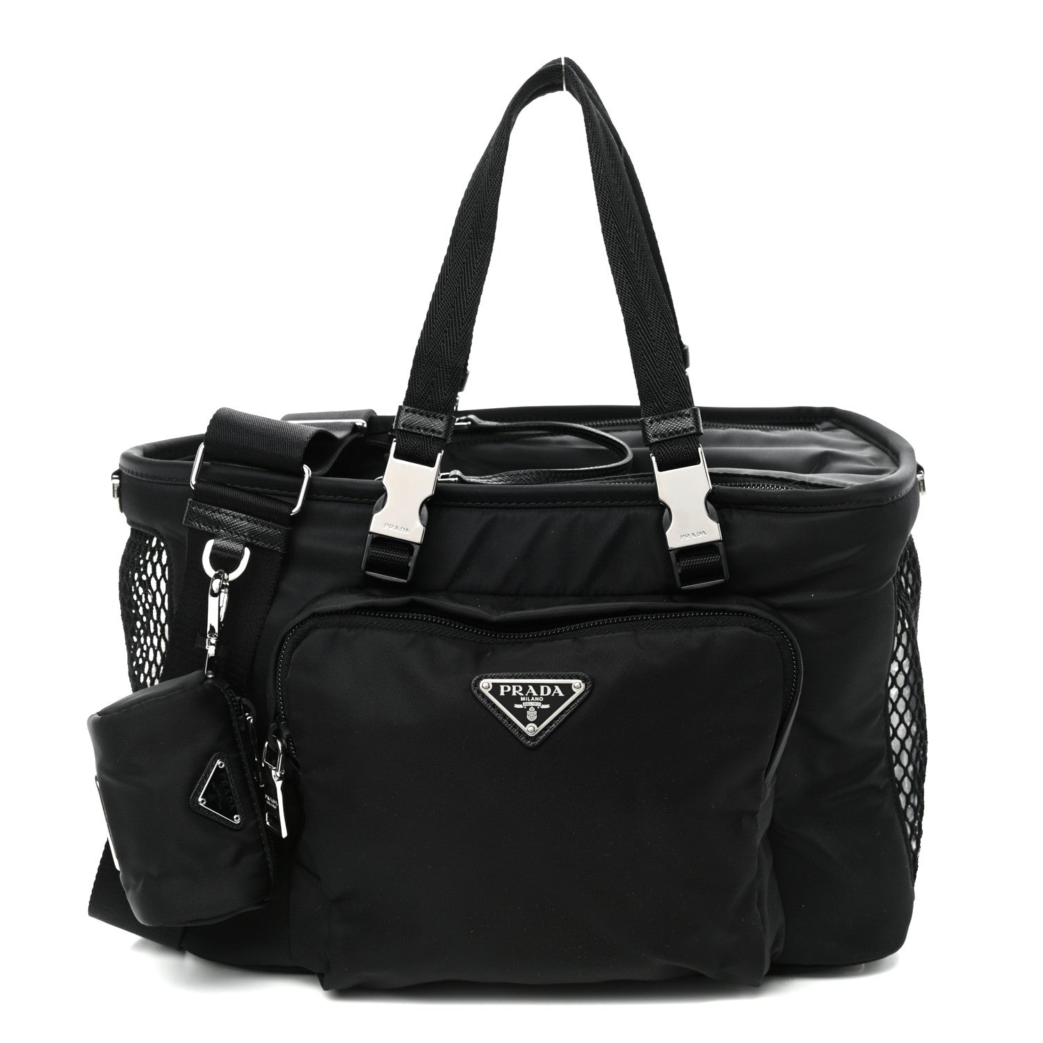 Prada Tessuto Nylon Saffiano Pet Bag Black 1 of 5