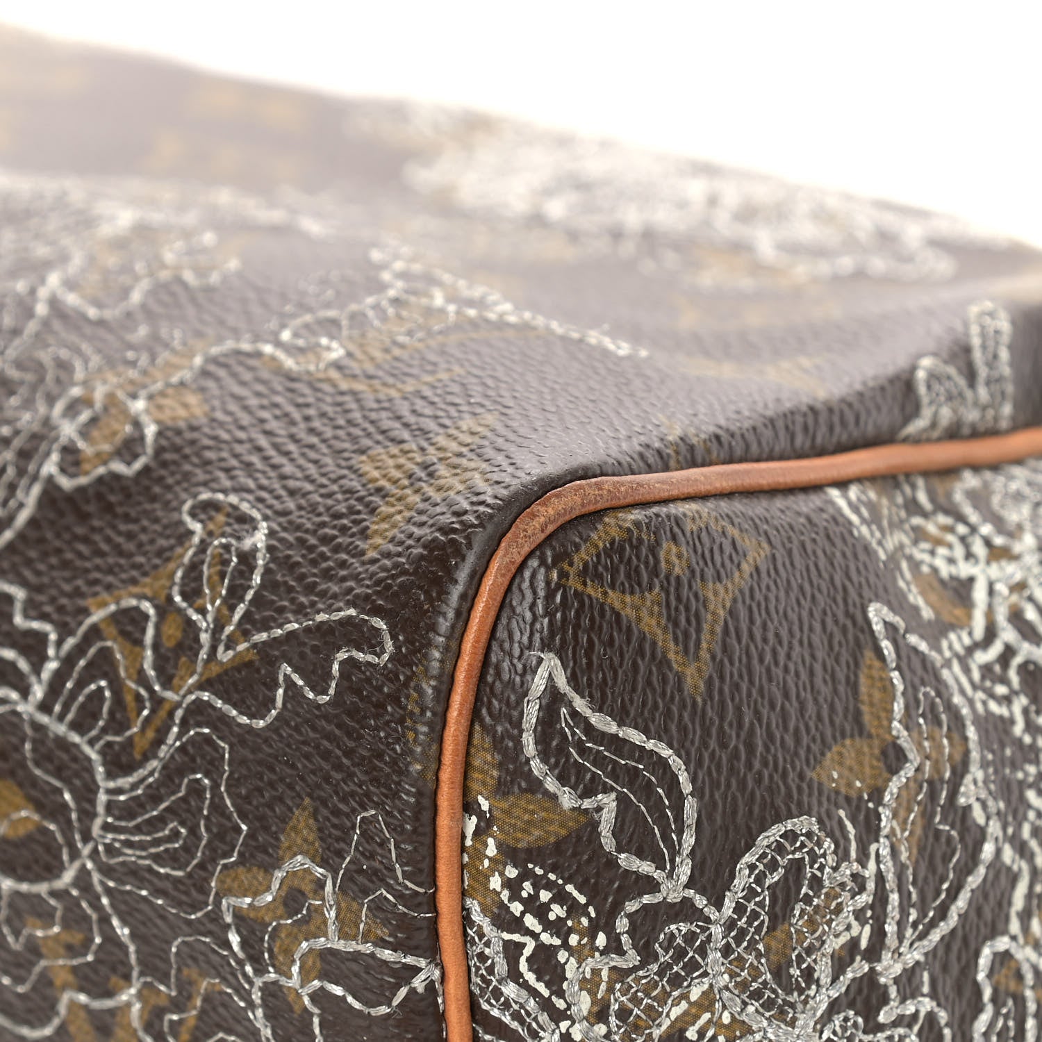 Louis Vuitton Monogram Dentelle Speedy 30 Silver 6 of 19