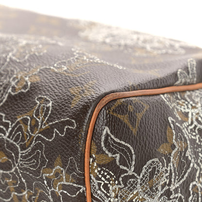 Louis Vuitton Monogram Dentelle Speedy 30 Silver 6 of 19