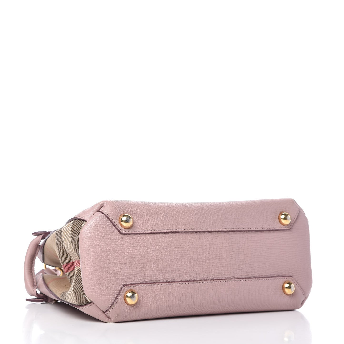 Grainy Calfskin House Check Small Banner Tote Pale Orchid