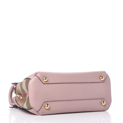 Burberry Grainy Calfskin House Check Small Banner Tote Pale Orchid 4 of 16