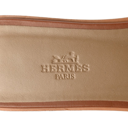 Hermes Box Calfskin Oran Sandals 39 Gold 7 of 9