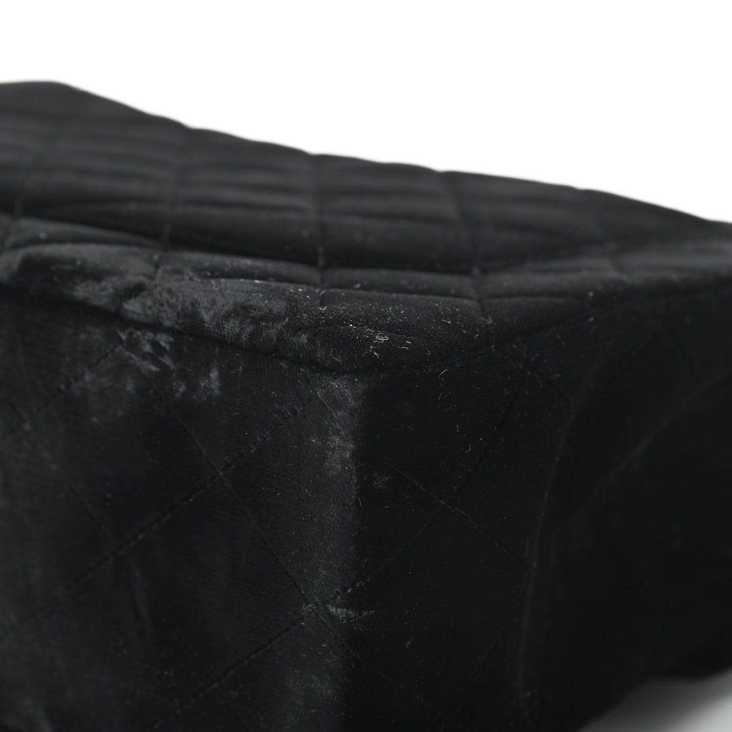 Velvet Quilted Jumbo Single Flap Black