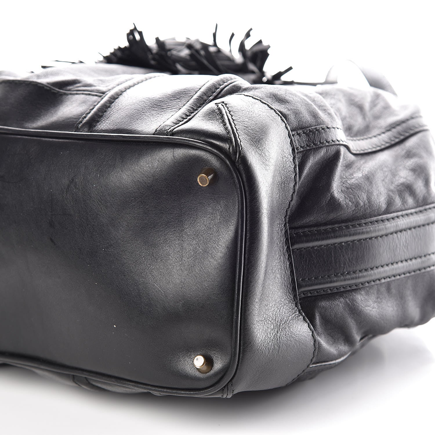 Burberry Grainy Calfskin Tassel Drawstring Shoulder Bag Black 11 of 19