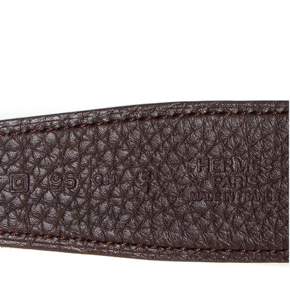 Hermes Box Togo Reversible Brushed Constance 32mm H Belt 95 Noir Ebene 5 of 5