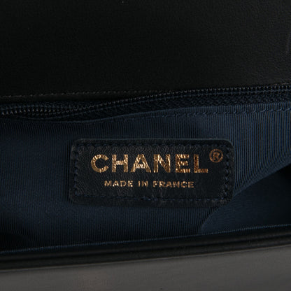 Chanel Calfskin Chevron Quilted New Medium Boy Flap Black 6 of 7