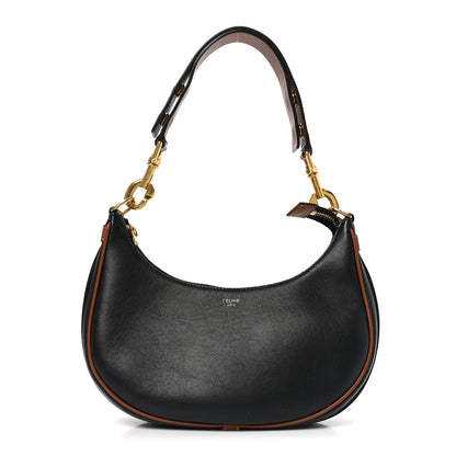 Celine Smooth Calfskin Medium Strap Ava Shoulder Bag Black Tan 1 of 9