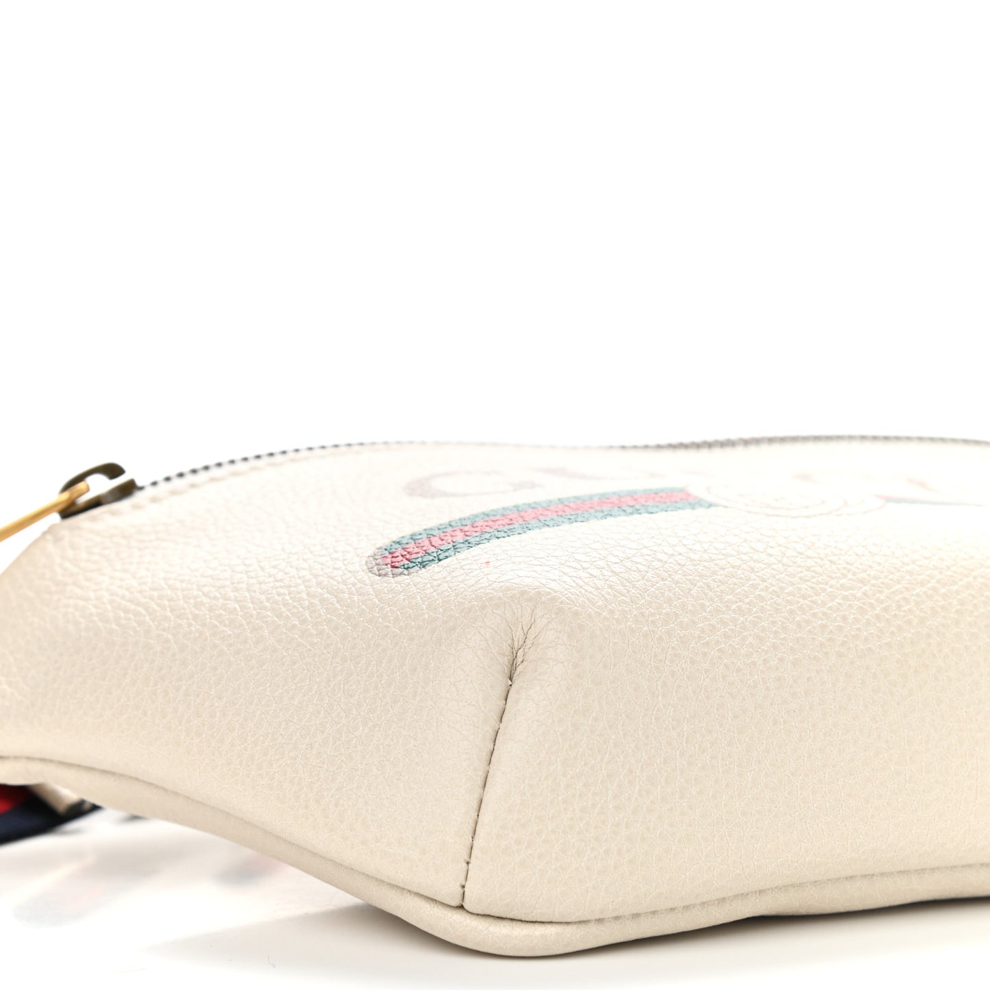 Grained Calfskin Small Logo Belt Bag White
