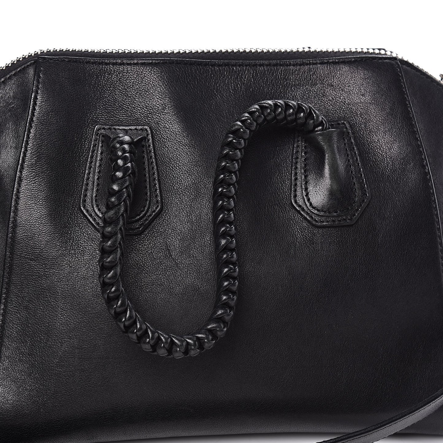 Calfskin Braid Small Antigona Black