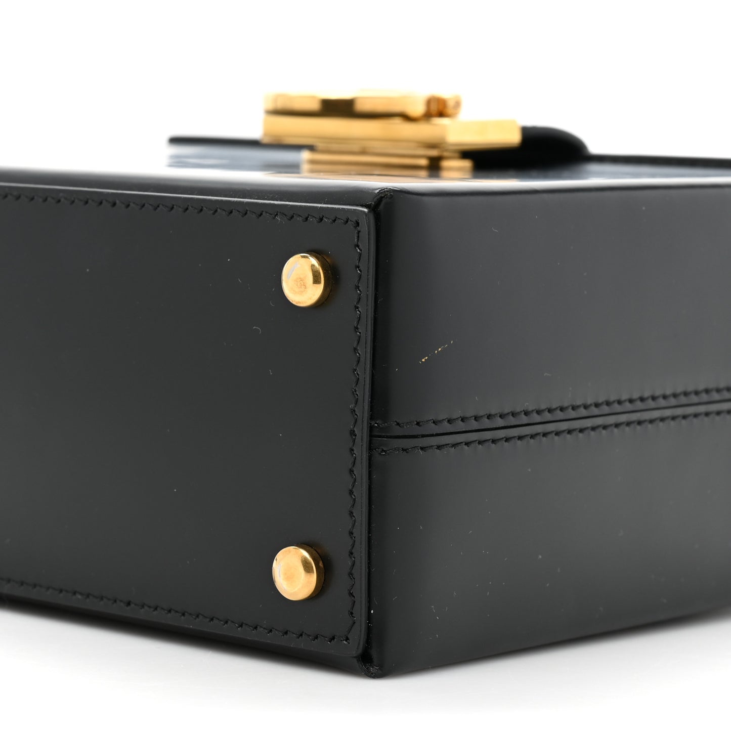 Calfskin Trifolio Box Bag Black
