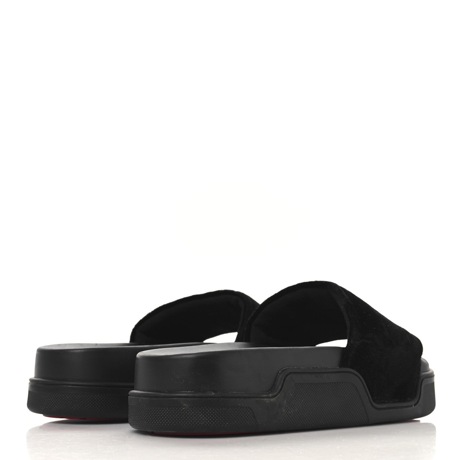 Christian Louboutin Suede Womens Navy Pool Donna Flat Slide Sandals 37.5 Black 5 of 8