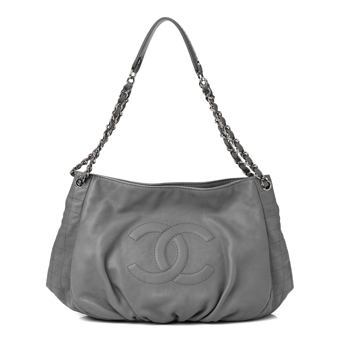 Caviar CC Timeless Shoulder Bag Grey