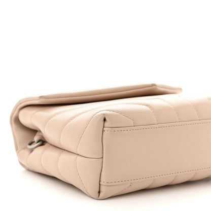 Saint Laurent Calfskin Y Quilted Monogram Toy Loulou Crossbody Bag Nude Powder 9 of 13