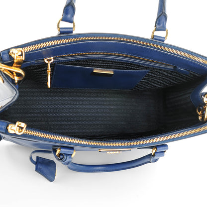 Prada Saffiano Medium Galleria Double Zip Tote Bluette 5 of 9