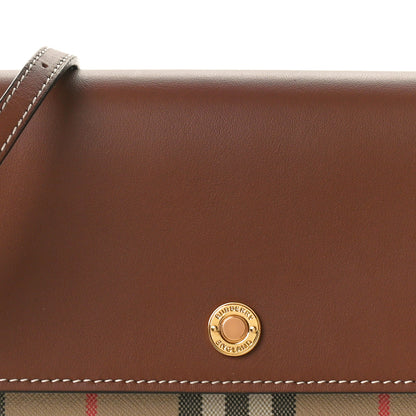Burberry Calfskin Vintage Check Hannah Wallet with Detachable Strap Archive Beige Tan 8 of 10